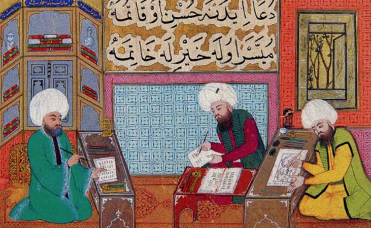 Osmanlı matbaa makinesi ve hattat el yazması